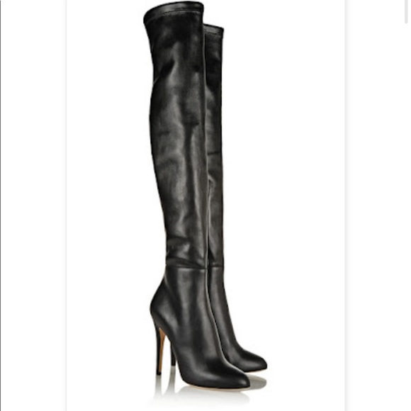Jimmy Choo Shoes - Jimmy Choo Napa Leather Black Over The Knee Boot
